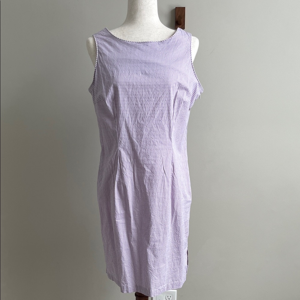Vintage Jones New York Lavender Gingham Mini Sport Summer Sleeveless Dress